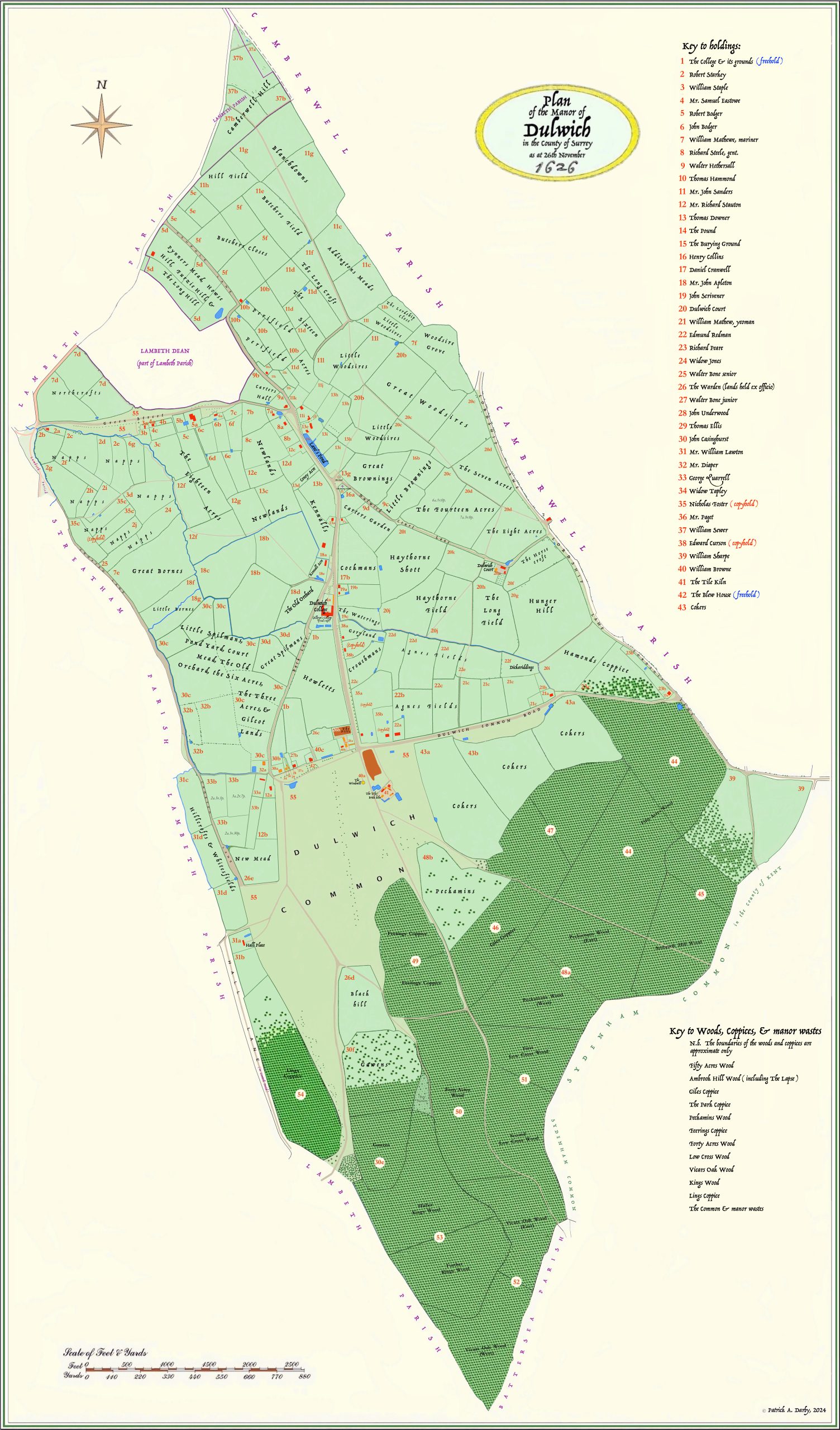 1626 Map of Dulwich
